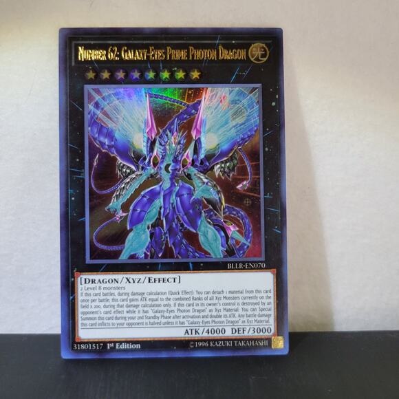 Number 62: Galaxy Eyes Prime Photon Dragon BLLR-EN070 HOLO Yu-Gi-Oh - Picture 1 of 2